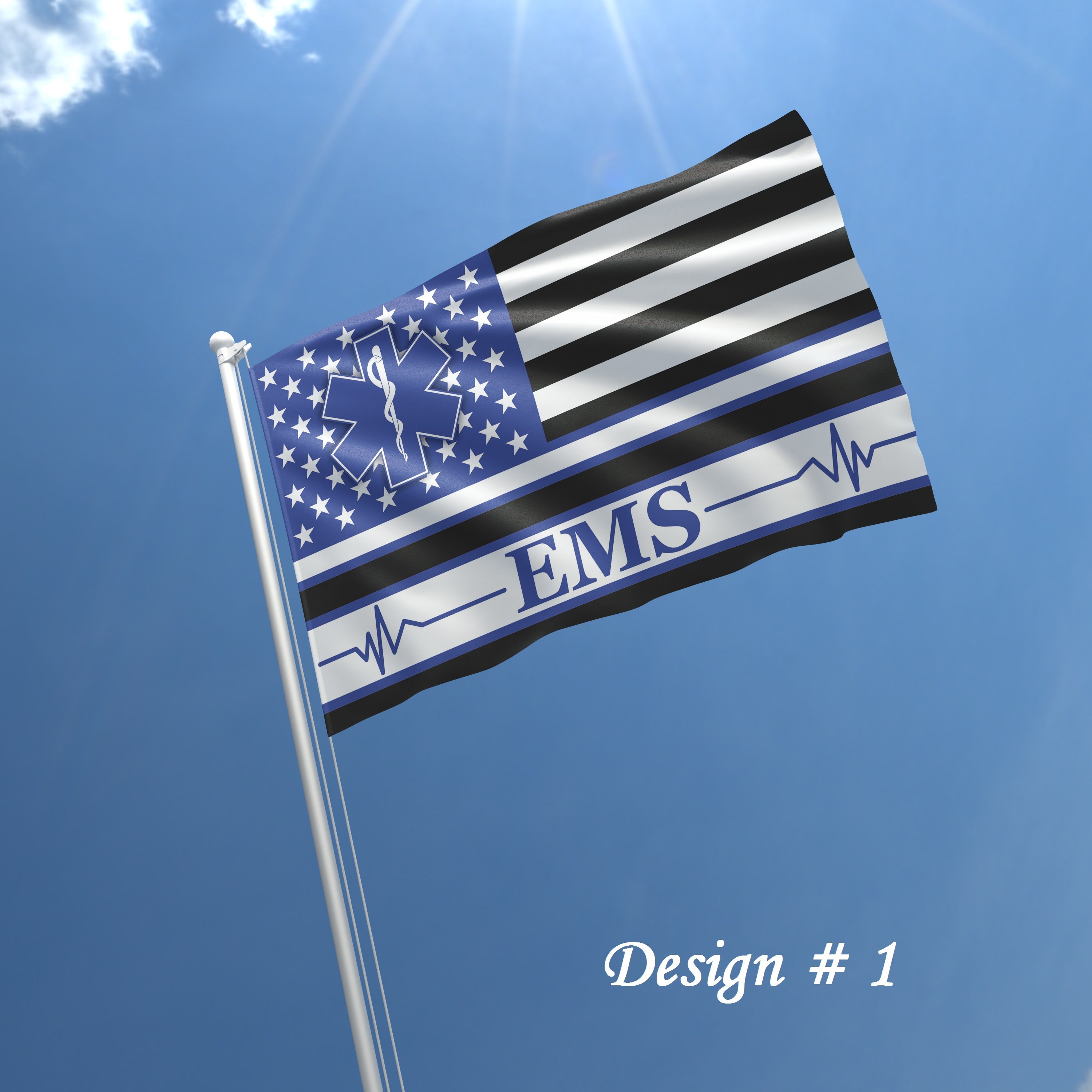 EMS Nurse Support USA Flag Thin Blue/Pink Line Emergency Etsy