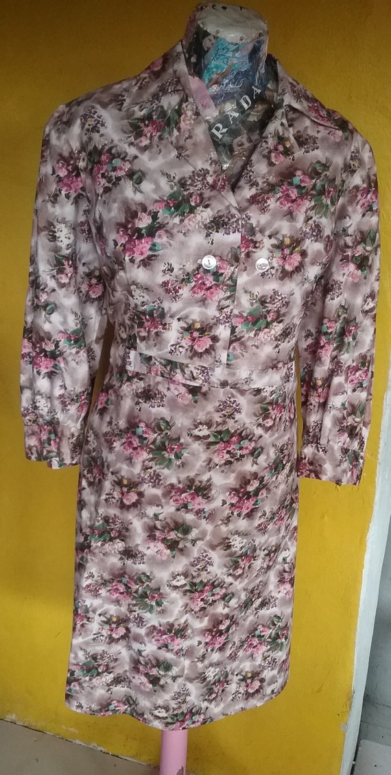 60s cotton floral day dress