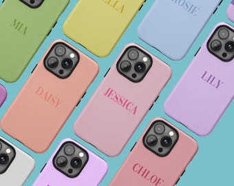 Funda personalizada con nombre para iPhone 16, 15, 14, 13, 12, 11 Pro Max y otros, funda para Samsung Galaxy S25, funda personalizada con nombre
