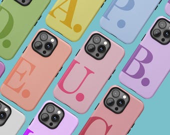 Custom Large Initial Phone Case For iPhone 16 15 14 13 12 11 Pro Max and Others FAST PROCESSING