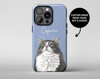 Personligt iPhone-skal med katt, anpassat iPhone-skal med husdjur, telefonskal med husdjursporträtt för iPhone 17 16 15 14 13 12 11 Pro Max och annat