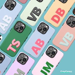 Monogram Initials Case voor iPhone 16 15 14 13 12 11 Pro Max Case en anderen, Samsung Galaxy S25 Ultra Initial Case