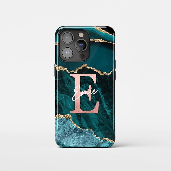 Gepersonaliseerde marmeren iPhone-hoesje | iPhone 16 Pro Max-hoesje, iPhone 15-hoesje, iPhone 14-hoesje, iPhone 13-hoesje, meer modellen beschikbaar