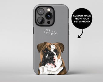 Personalized Pet Dog iPhone Case, Custom Pet Phone Case, Pet Portrait Phone Case For iPhone 16, 15, 14, 13, 12, 11 Pro Max and others
