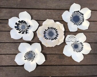 cherry blossom paper flower template tutorial svg pdf cricut etsy