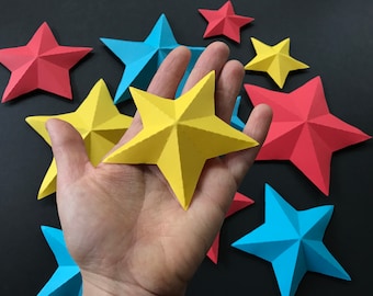 3D Paper STARS_set 3/Paper star pattern/pdf svg paper star/diy paper star/Paper star download Cameo CriCut/3D paper star/how to make 3D star