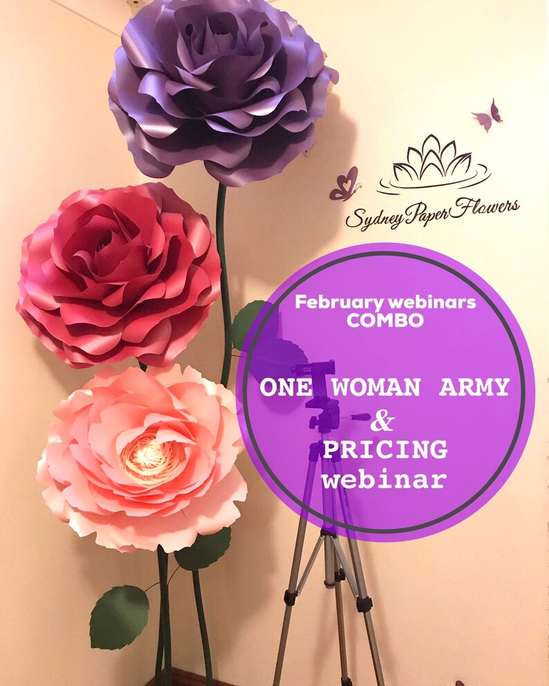 February Webinars Combo One Woman Army Pricing For Paper Flowers Webinar By Anastasia Ivanova Paperprotutorials