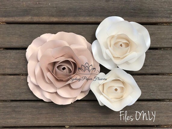 Rose Bud Paper Flower Files Only Template Paper Flower Pattern Diy Paper Flower Backdrop Cricut Cameo Svg Pdf Paper Flower Rose Paper Flower