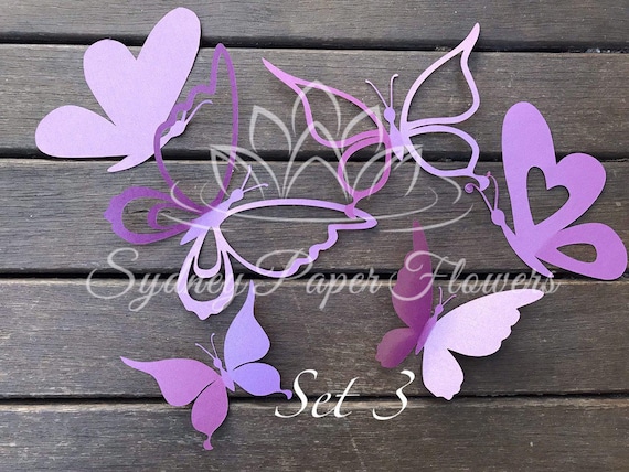 Download Paper Butterflies Set 3 Paper Butterfly Pattern Pdf Svg Paper Etsy PSD Mockup Templates