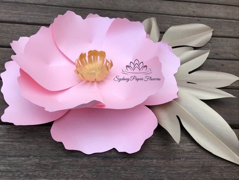 Small Peony Paper Flower Video Tutorial And Centre Template Paper Flower Pattern Pdf Svg Cricut Silhouette Cameo Paper Flower Template