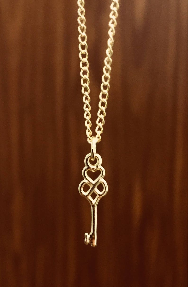 Dainty Gold Necklace Choker, Gold Key Chain Necklace Jewelry, Delicate