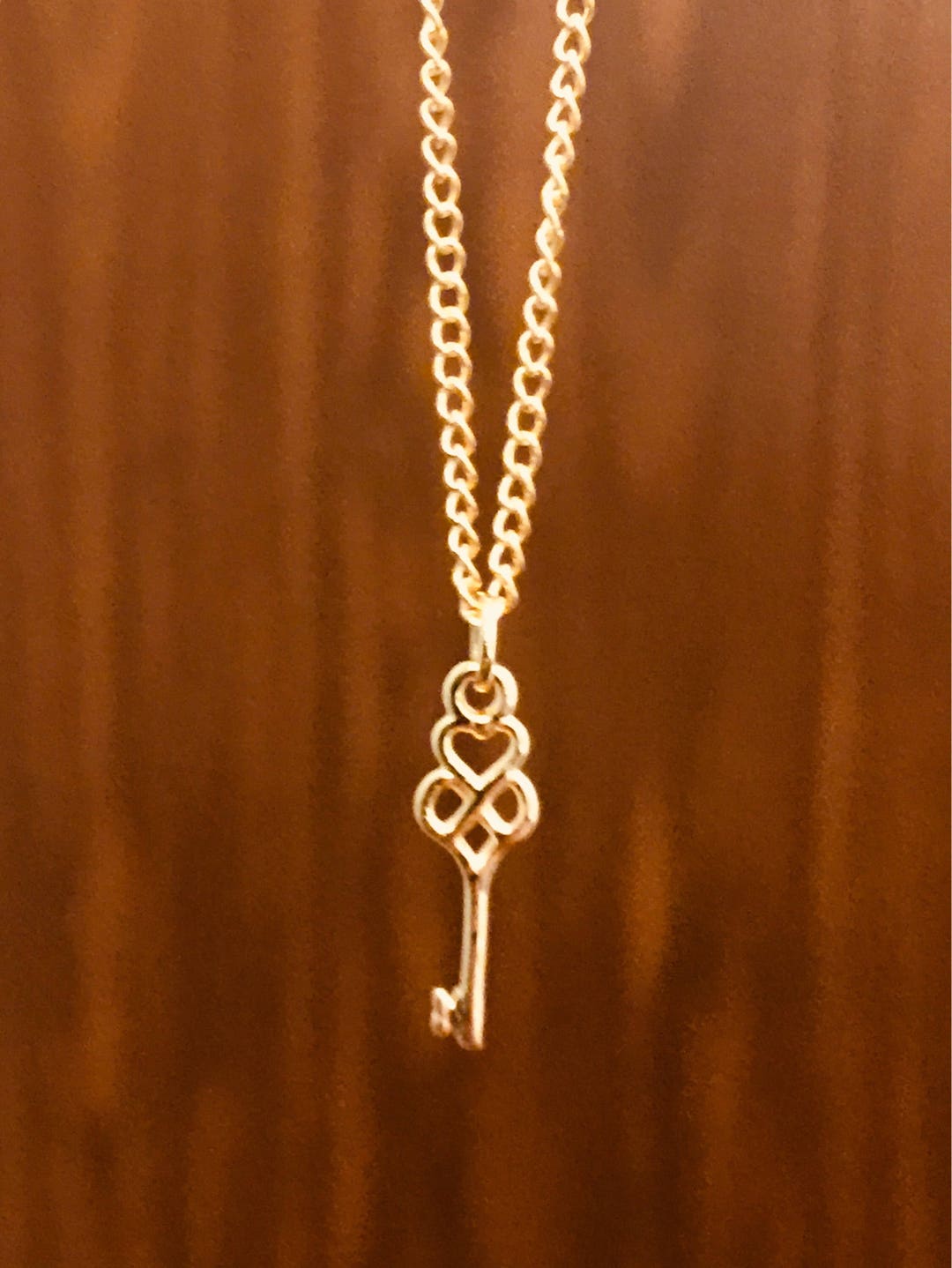 Dainty Gold Necklace Choker, Gold Key Chain Necklace Jewelry, Delicate