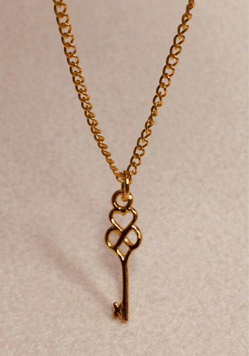 Dainty Gold Necklace Choker, Gold Key Chain Necklace Jewelry, Delicate