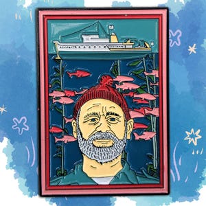 Life Aquatic with Steve Zissou Soft Enamel Pin | Bill Murray Wes Anderson Movie Pin Merch Cinephille