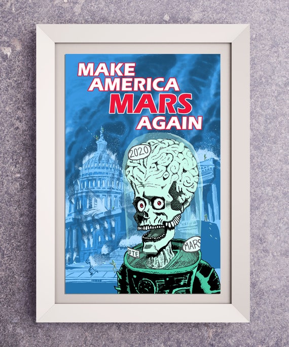 Mars Attacks | Halloween Decor | Tim Burton Poster | Wall Art | Frankenstein | October Birthday | Halloween Decor Mondo | Halloween
