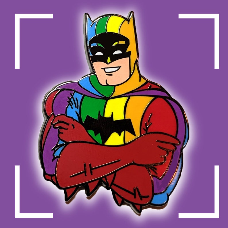Rainbow Batman Pin Lgbtq Pride Hard Enamel Pin Gay Rights