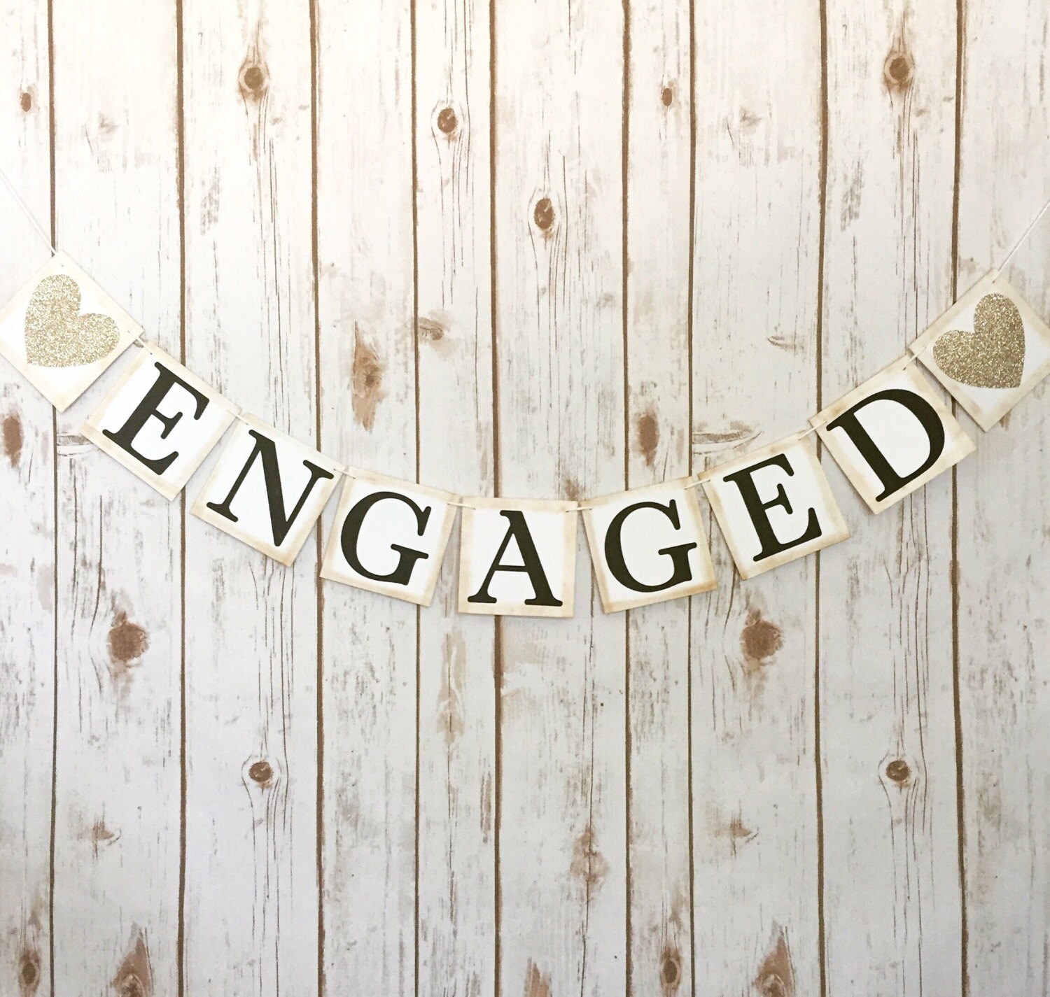 ENGAGED BANNER engaged sign engaged photo prop engagement Etsy