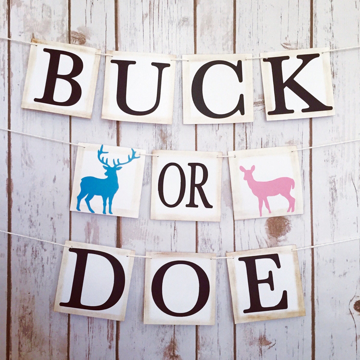 BUCK OR DOE Gender Reveal Banner gender reveal sign baby Etsy