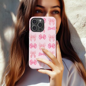 Phone Case, Coquette Bow Tough Case, Protective Cover, Fashionable Accessories, iPhone Samsung Google, Girly Gift