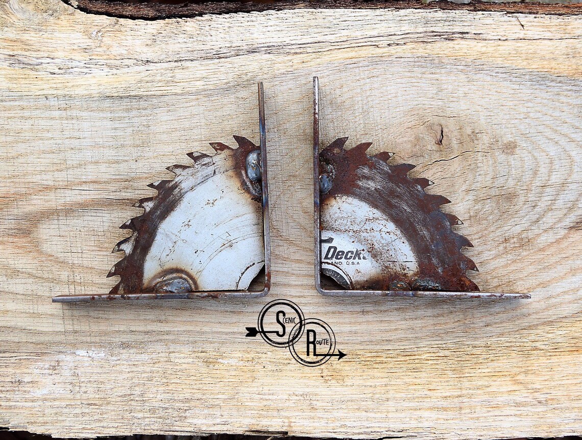 Shelf Brackets Man Cave Book Ends Live Edge Shelf Etsy