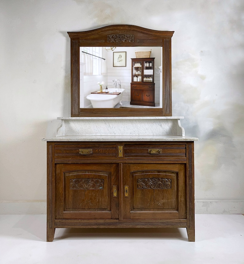 Bathroom Vanity , Antique Washstand , Bathroom Vanity With Marble Top ...