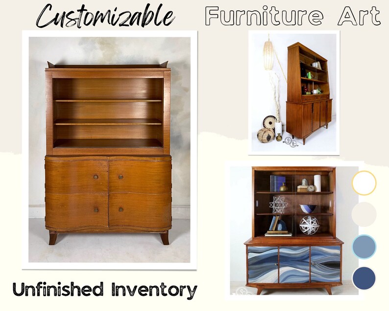 China Art Deco China Mid Century Hutch Etsy