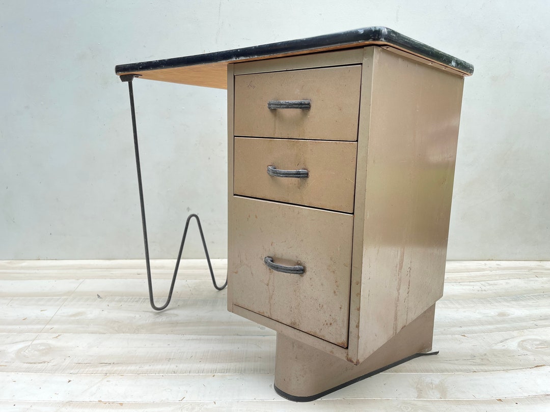 Child Mid Century Desk With Hairpin Legs , Retro Desk , MCM Desk