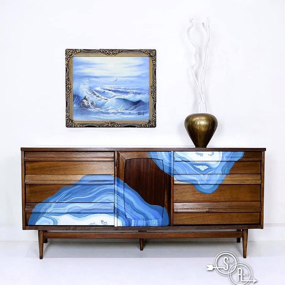 refinished mid century modern dresser How to refinish an MCM dresser
