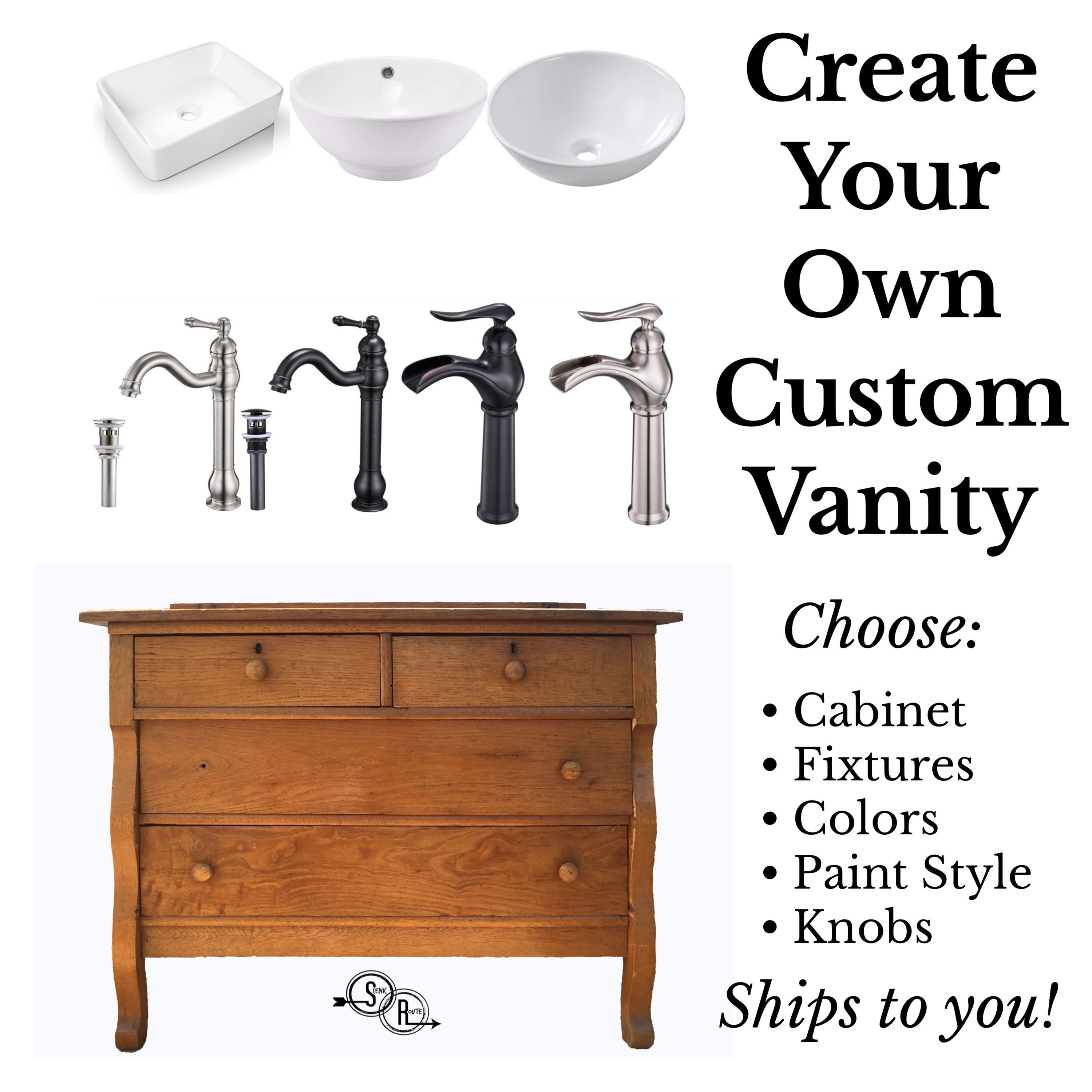 Vanity for Vessel Sink Etsy