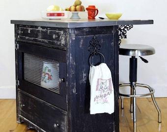 Repurposed Dresser Kitchen Island, Farmhouse Cabinet, Shou Sugi Ban