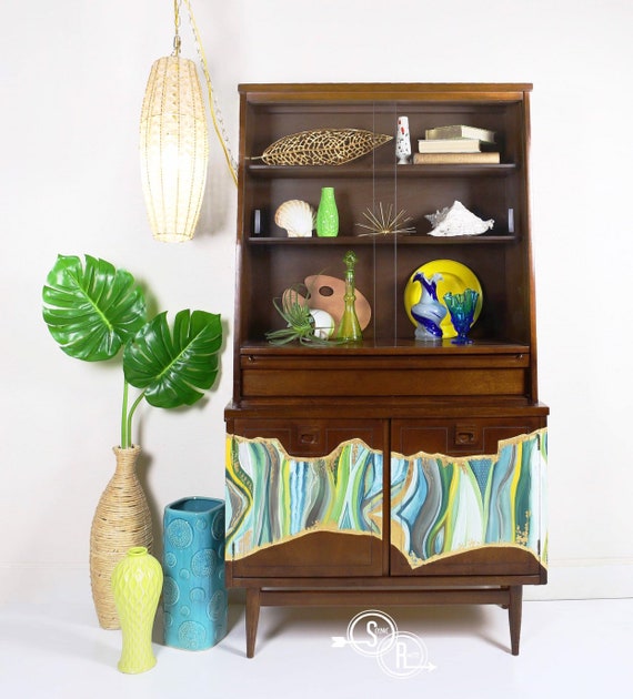 Mid Century Hutch Mid Century Modern China Cabinet Etsy