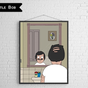 Little Bob Art - Bathroom Print - Bathroom Art - Bobs Burgers Art - Bob&#39;s Burgers Print - Gene in the Bathroom - In the Bathroom Art