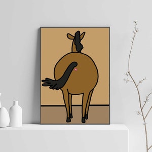 Aunt Gayle Anus Art - Bobs Burgers Butt Prints - Aunt Gayle's Animal Butt Painting - Framed Art - Bob's Burgers - Cat, Dog Color Framed Art