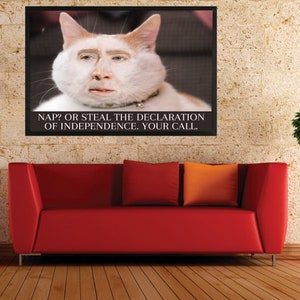 Nic Cage Cat Poster Nic Cage Rabbit Poster Nic Cage Meme Nicolas Cage Art Nic Cage Cats Meme Art Custom Nic Cage Art Framed image 3