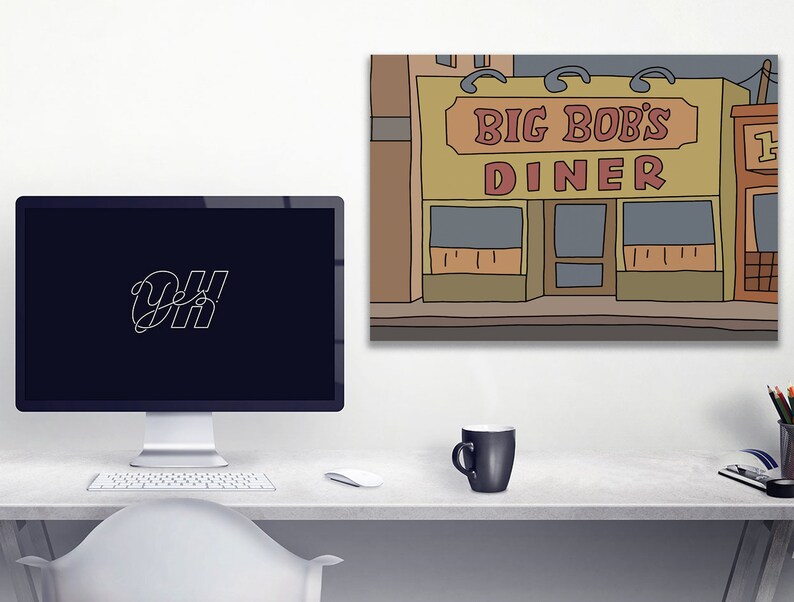 Big Bobs Diner - Bob's Burgers Art - Bob's Diner Poster - Framed Art ...