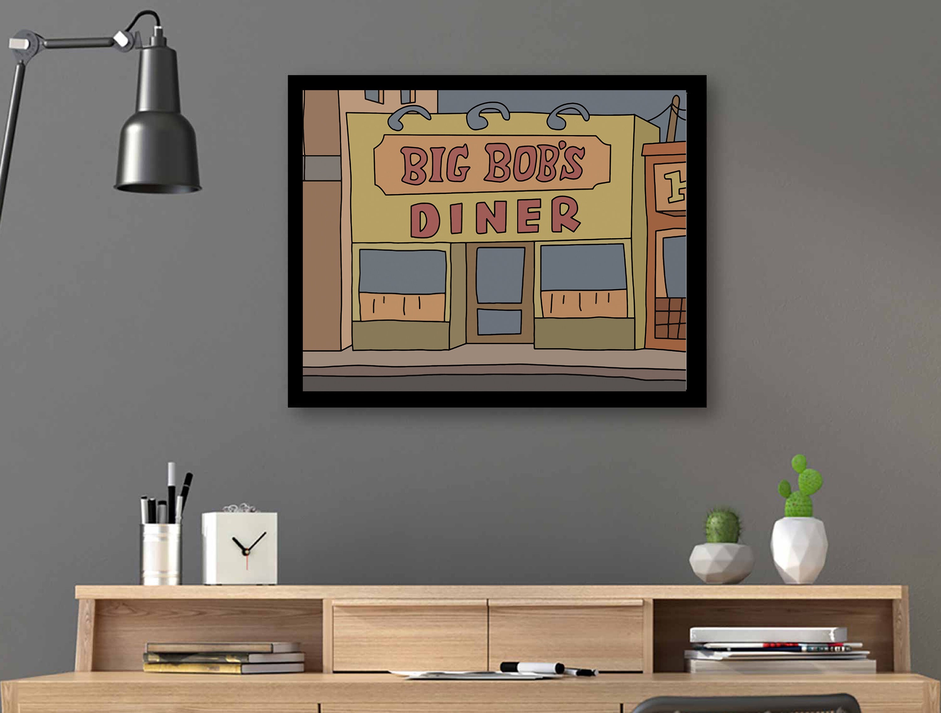 Big Bobs Diner - Bob's Burgers Art - Bob's Diner Poster - Framed Art ...