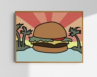 Bob's Burgers Art - Cheeseburger in Paradise Poster - Cheeseburger Bobs Burgers - TV Poster Print - Bob's Burgers Diner Art - Burger Print