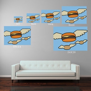 Bob's Burgers Art - Flying Burgers Poster - Framed Art Print - Flying