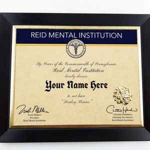 Donkey Brains Certificate Its Always Sunny Donkey Brain - Etsy