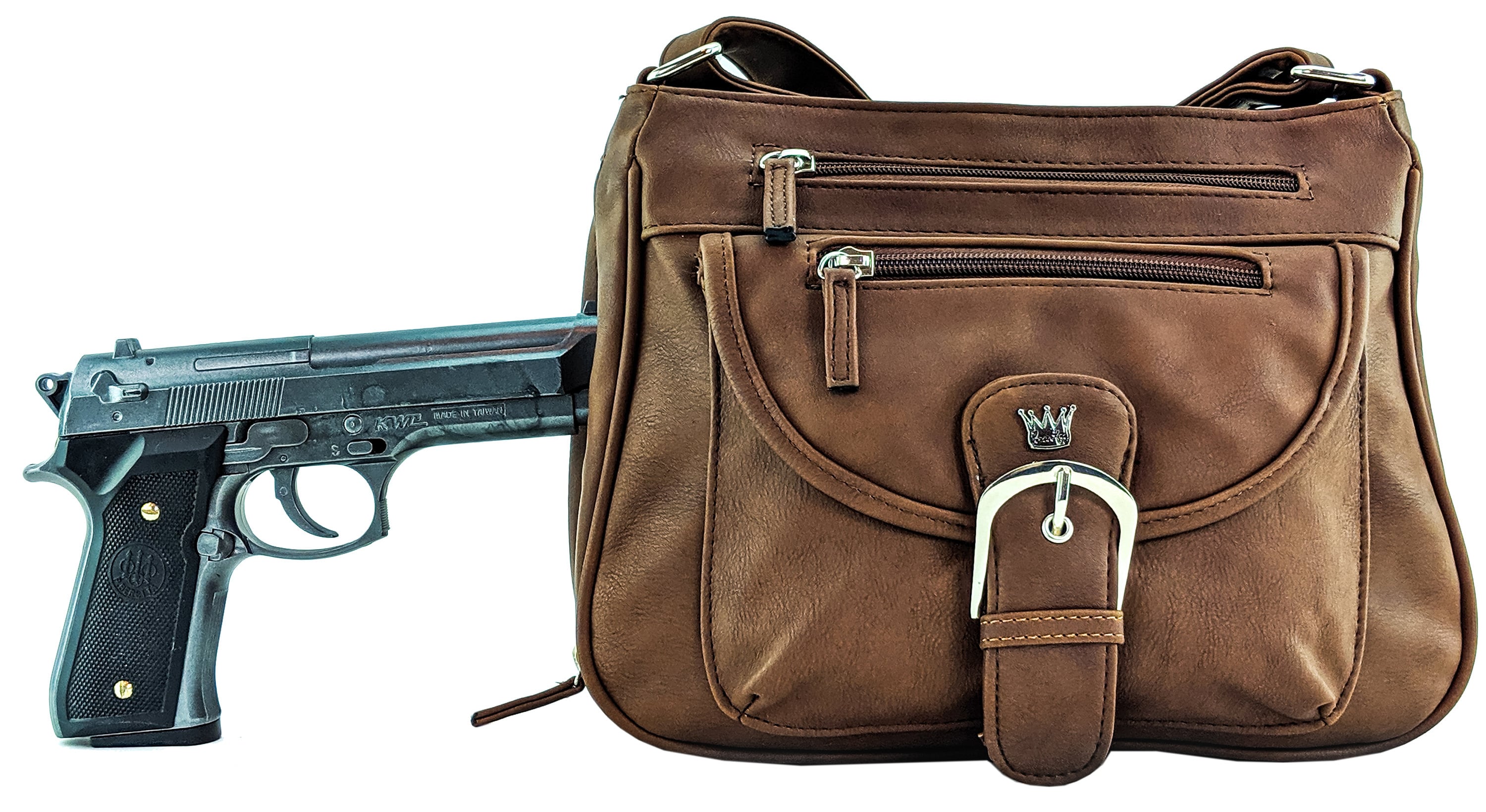 Roma Leathers Concealed Carry Purse - Locking CCW Gun Bag With Holster