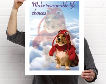Make Reasonable Life Choices Wall Art Corgi Print Corgi - Etsy