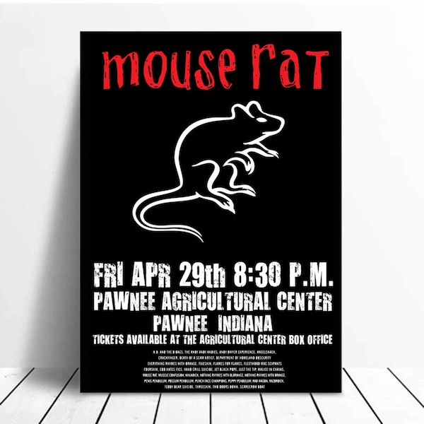 Parks & Rec Mouse Rat Print, Framed Poster, Parks and Recreation Print, Mouse Rat Poster, Framed Print, Wall Decor, Office Decor, Home Decor