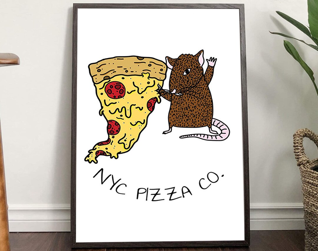 Pizza Rat Art Pizza Rat Print Rat Illustration Pizza Poster Pizza Rat
