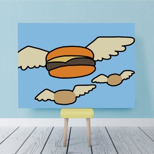 Bob's Burgers Art - Flying Burgers Poster - Framed Art Print - Flying