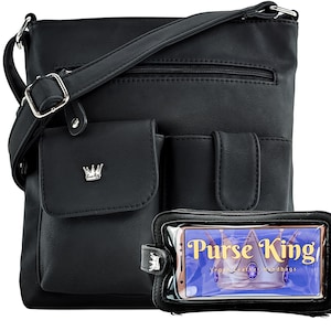 Juego de regalo: Bolso King Colt CCW Bolso de mano y billetera / muñeca con pantalla táctil, Transporte oculto, Organizador, Billetera de bloqueo RFID, Regalo para ella