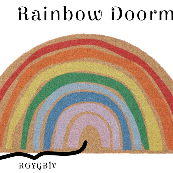 Rainbow Doormat Etsy
