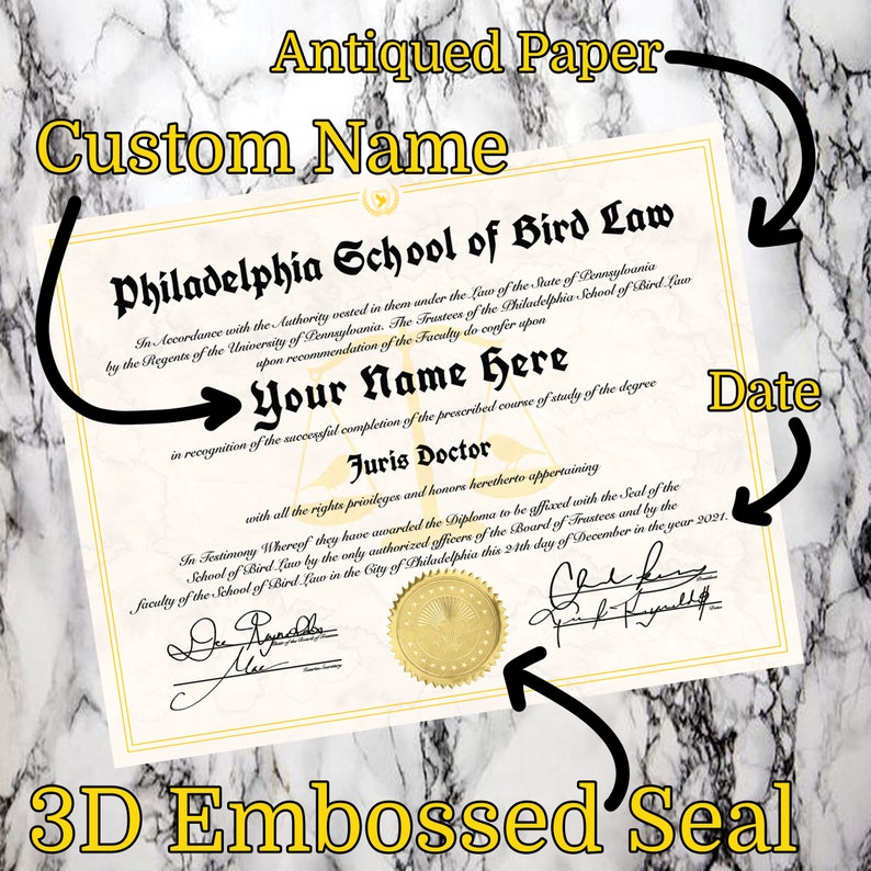 Bird Law Always Sunny Always Sunny Custom Diploma IASIP Etsy