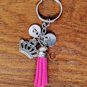 Custom Handbag Tassel - Personalized Handbag Tassel - Initial and Charm Tassel - Keychain Accessory - Handbag Charm - Purse Accessory - Gift