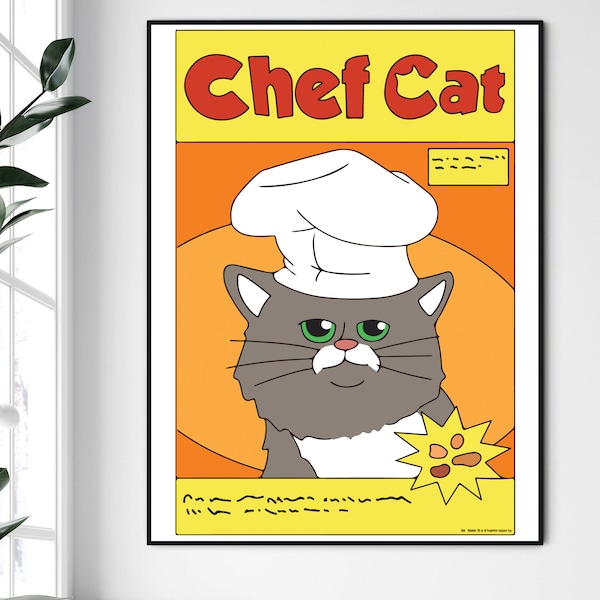 Bobs Burgers Chef Cat Treats Poster - Pet Print - Chef Cat  - There's No Business Like Mr. Business Business - Bob's Burgers - TV Show Art