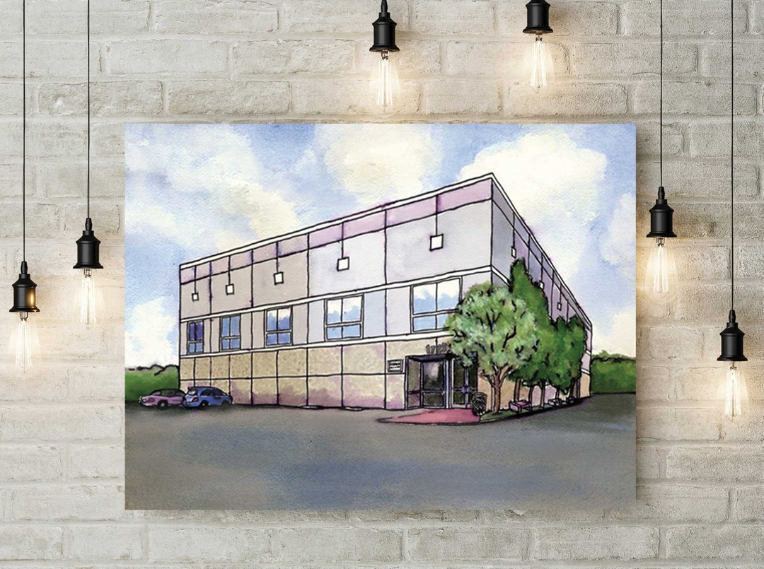 Pam Beesly Office Building Watercolor Painting Poster Dunder Mifflin Paper  Company Inc. Gift Poster for Sale by MyPartyShirt